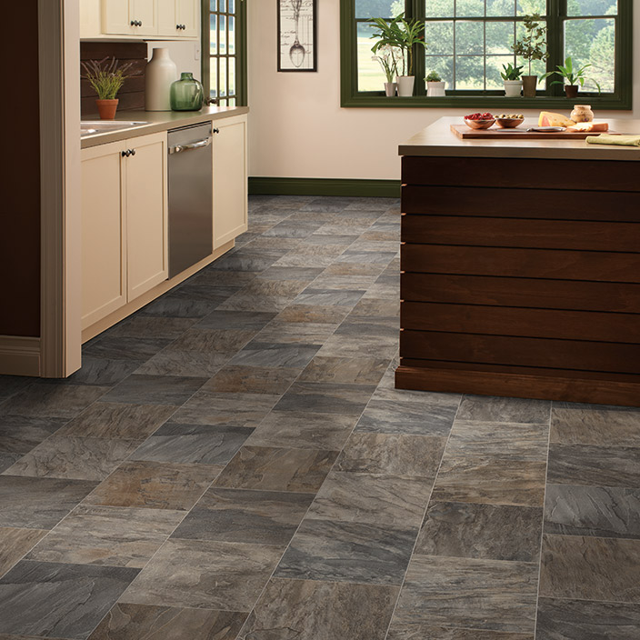 Cushion Vinyl Flooring - Mannington Slate Cambridge ...